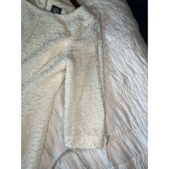 Vince Camuto Size 8 Semi‎ Formal White Cocktail Wedding Sparkle Dress NYE - Picture 3 of 10